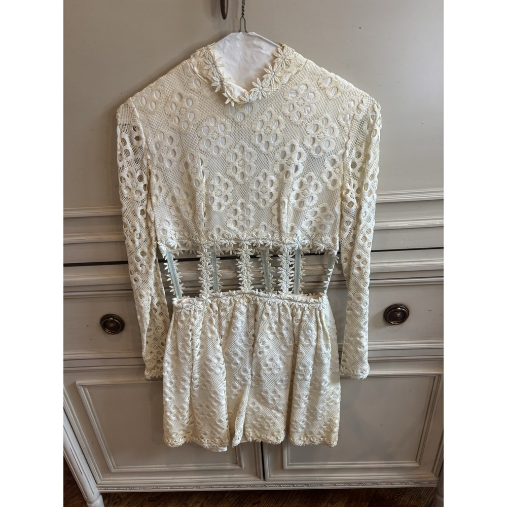 Saks Fifth Ave Vintage 1960s Lace Floral Girls Dress Size 7 Chic Union Tag